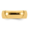 Black Bow Jewelry 7mm or 8mm 14K Yellow Gold Lightweight Domed Comfort Fit Band - 3 of 4