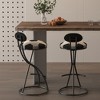 Gulches Black Velvet Football Print S-Shape Bar Stool Set of 2 Round Seat Counter Height 28in - 4 of 4