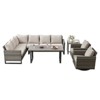 Buenhomino Outdoor Furniture Sectional Sofa L Shaped Couch - Patio Wicker Set with 2 Swivel Glider Chairs, 7 Piece Patio Conversation Set with Cushion - 2 of 4