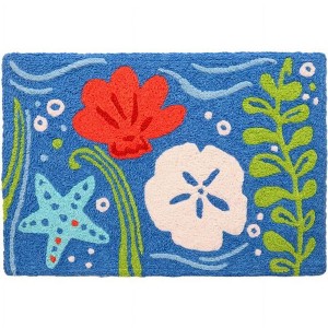 Jellybean 20"x30" Underwater Treasures Accent Doormat – Machine Washable, Durable Indoor/Outdoor Mat for Nautical & Coastal Decor - 1 of 3