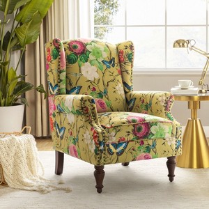 Theodor Armchair with Spindle Legs for Living Room and Bedroom Club Chair | ARTFUL LIVING DESIGN - 1 of 4