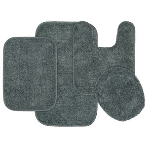 4pc Traditional Nylon Washable Bathroom Rug Set - Garland Rug - 1 of 4
