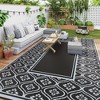 Outsunny Outdoor Patio Rug, Large Camping Carpet with Carrying Bag, Waterproof Plastic Straw, Reversible, Gourd Border - 2 of 4