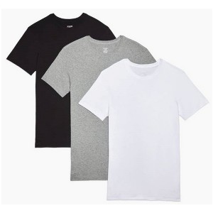 2(X)IST Men's White, Black And Gray Color 100% Cotton Essential Cotton Crewneck T-Shirt 3-Pack - 1 of 3