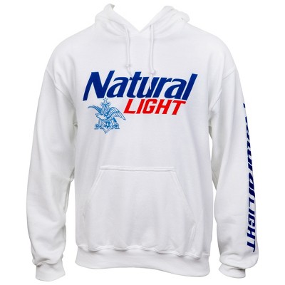 Mens Natural Light Logo Sleeve Print Pullover Hoodie