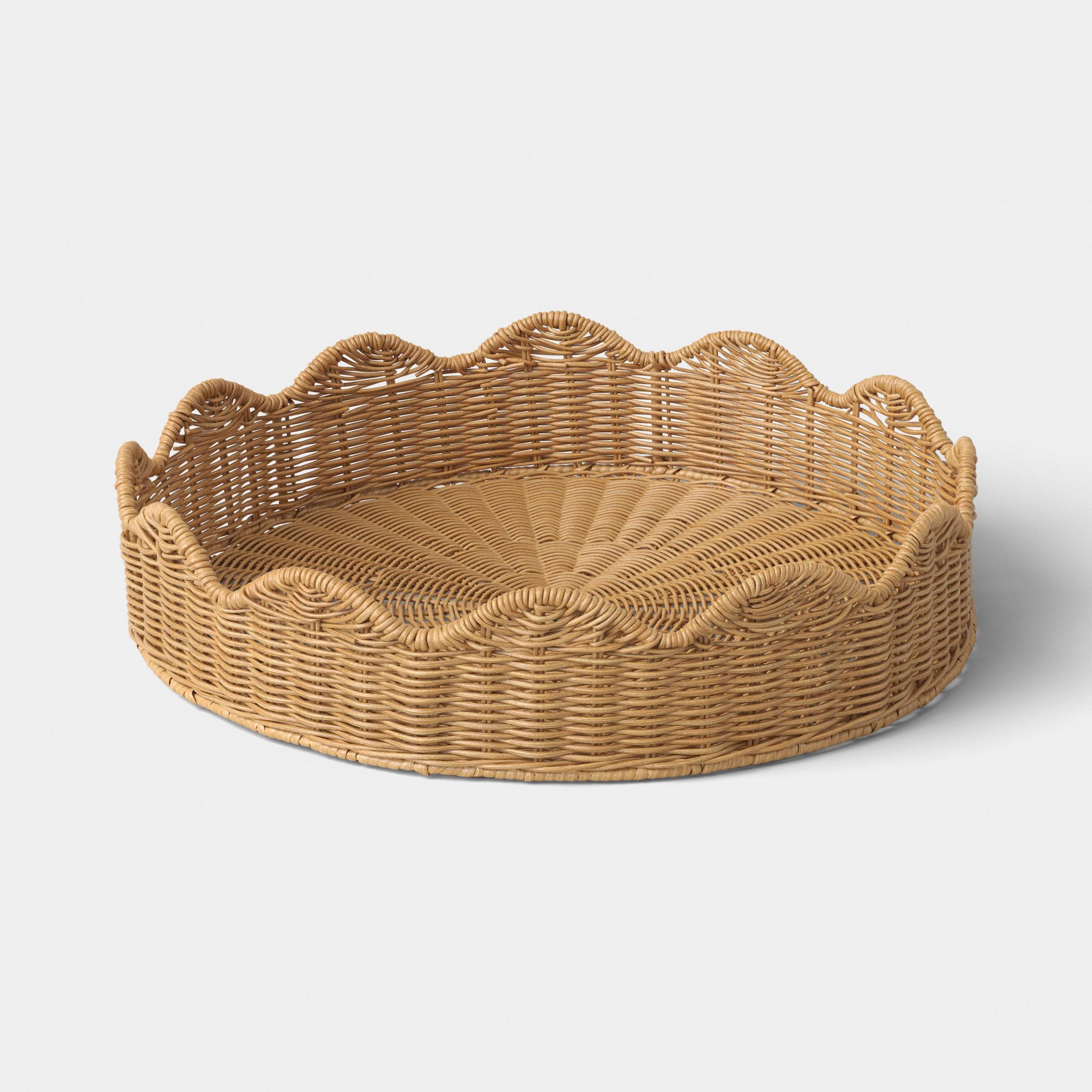 18" Scallop Round Tray Natural - Threshold™