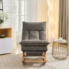 Hyleory Solid Wood Upholstered Rocking Chair with Retractable Hidden Footrest - 4 of 4