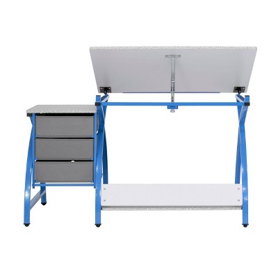 Comet Plus Blue/Gray Craft Table with Stool and Storage - 40.25" x 26"