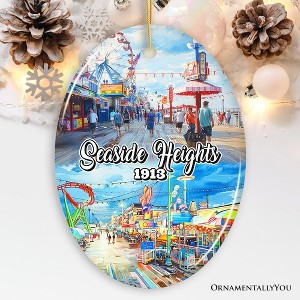 Artistic Lively Seaside Heights Ornament, New Jersey Festive Beach Paradise Christmas Gift and Decor| OrnamentallyYou - 1 of 4