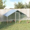 PawHut Galvanized Large Metal Chicken Coop Cage, Walk-in Enclosure, Poultry Hen House with UV & Water Resistant Cover - 2 of 4