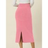 INSPIRE CHIC Women's Elastic High Waist Slit Hem Stretchy Ribbed Knit Bodycon Midi Skirts - 4 of 4