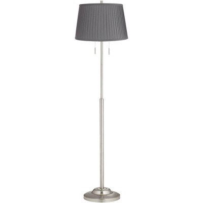 360 Lighting Abba 66" High Slate Gray Pleated Shade Floor Lamp