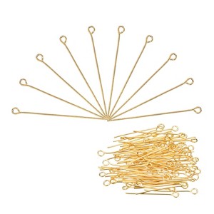 Unique Bargains DIY Craft Necklaces Bracelets Earrings Jewelry Making Iron 21 Gauge Eye Pins 200 Pcs - 1 of 4