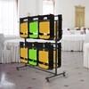 Folding Chair Cart Heavy Duty Steel Foldable Chair Holder Rack with Lockable Wheels & Waterproof Cover, Commercial Grade for School, Black - 3 of 4