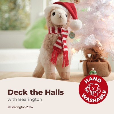 Holly the Holiday Llama Plush with Santa Hat and Scarf, 10 Inches