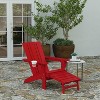 Merrick Lane HDPE Adirondack Chair with Cup Holder and Pull Out Ottoman, All-Weather HDPE Indoor/Outdoor Lounge Chair - 2 of 4