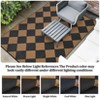 Outdoor patio rug, plastic straw. Waterproof, reversible, modern geometric trellis. For porch, RV, backyard, pool, picnic, beach, camping - 2 of 4
