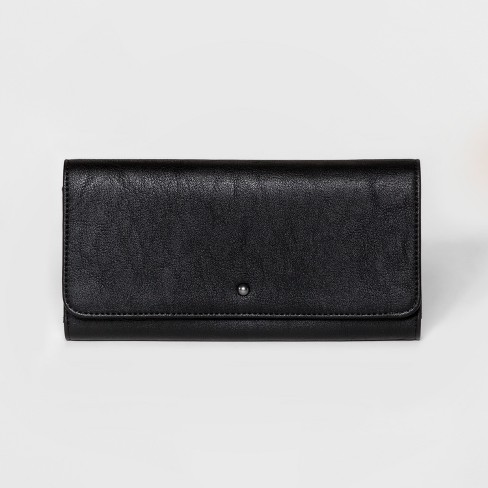 SWASHA Women's Wallet Genuine Leather Unisex Credit Card Holder Wallets for  Women Double Zipper Card Bag (Color : Black)