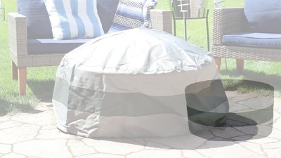 Heavy-Duty Black and Gray Round Fire Pit Cover, 80" x 25"