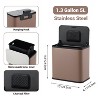 1.3 Gallon/5L Slim Trash Can with Lid, Stainless Steel Small Hanging Garbage Can with Inner Bucket & Charcoal Filter for Kitchen, Bathroom, Cupboard - 2 of 4