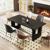 Lirago 71" Executive Desk Modern Office Table with Wood Double Pedestal Base Spacious Sturdy Desk with Storage Drawers Black - 2 of 4