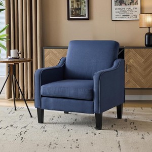 VINGLI Accent Chairs for Living Room Chairs Mid Century Modern Chair Sofa Chair Upholstered Arm Chair with Scooped Arm for Bedroom, Apartment - 1 of 4