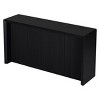 59.7 Inch Acacia Wood Console Table,Minimalist Wavy Texture Sofa Table for Entryway,American Style Hallway Table with Veneer Finish-Coolbibila - 3 of 4