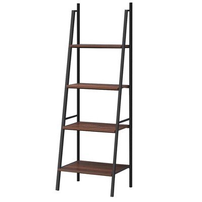 Costway Ladder Shelf 4 Tier Bookcase Metal Frame Bookshelf Storage Rack Plant Stand