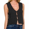 Women's Hook And Eye Closure V-neck Sweater Vest - ZENANA - 3 of 3
