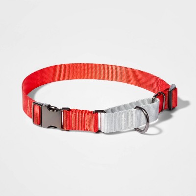 Martingale with Buckle Dog Collar - Tomato/Silver - Boots & Barkley™