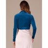 INSPIRE CHIC Women's Long Sleeve Cocktail Party Open Front Cropped Velvet Bolero Shrugs - 4 of 4