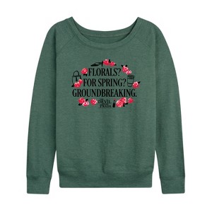 Women's - The Devil Wears Prada - Florals For Spring Lightweight French Terry Wide Neck Long Sleeve Shirt - 1 of 4