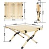 ALEXOUN Portable Wooden Folding Camp Table - Collapsible Outdoor Picnic Table,66 lbs Capacity Beech Wood Side Table for Camping,BBQ, Backyard,Outdoor - 3 of 4