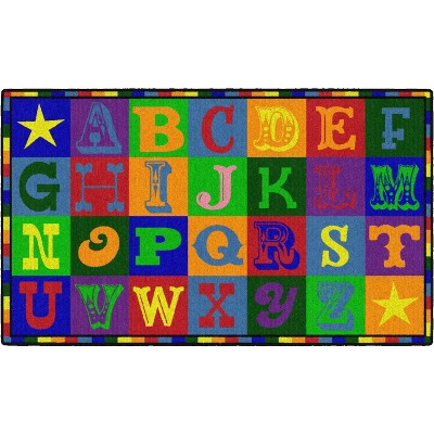 Flagship Carpets Early Blocks Colorful Abc Alphabet Children's Area Rug ...