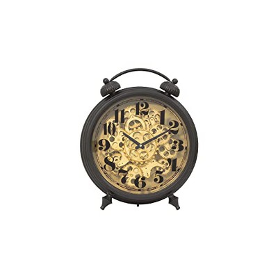 Yosemite Home Decor Black and Brass Gear Table Clock