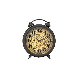 Yosemite Home Decor Black and Brass Gear Table Clock - 1 of 4