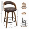 Gikpal Bar Stools, 26" Counter Height Barstools with Bentwood Legs, Swivel Counter Stools with Back, Modern Faux Leather Upholstered Bar Chairs - 2 of 4