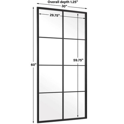 Large Black Iron Rectangular Window Mirror