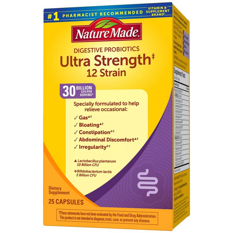 Nature Made Ultra Strength 12 Strain Digestive Health Support Probiotic Capsules - 25ct, 3 of 9