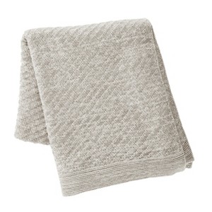 Kenneth Cole New York Kcny Essentials Throw Blanket  Knit  Light Grey  50" X 60" - 1 of 4
