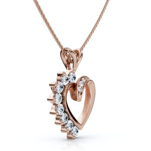 Pompeii3 Diamond Heart Pendant 1/4Ct 10k Gold Lab Created - 1 of 2