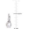 EVERLY JEWELRY | Sterling Silver 0.05 CT Diamond TW 11-12 MM White Freshwater Cultured Pearl LeverBack Earrings - 2 of 4