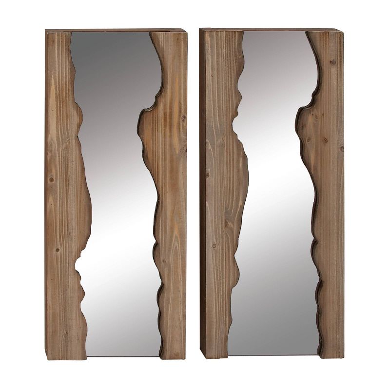 Contemporary Wood Wall Mirror Set of 2 Brown - Olivia &#38; May, 1 of 20