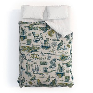 Deny Designs 3pc Full/Queen The Whiskey Ginger Grand Canyon National Park Arizona Comforter and Pillow Sham Set Blue: Abstract Design - 1 of 4