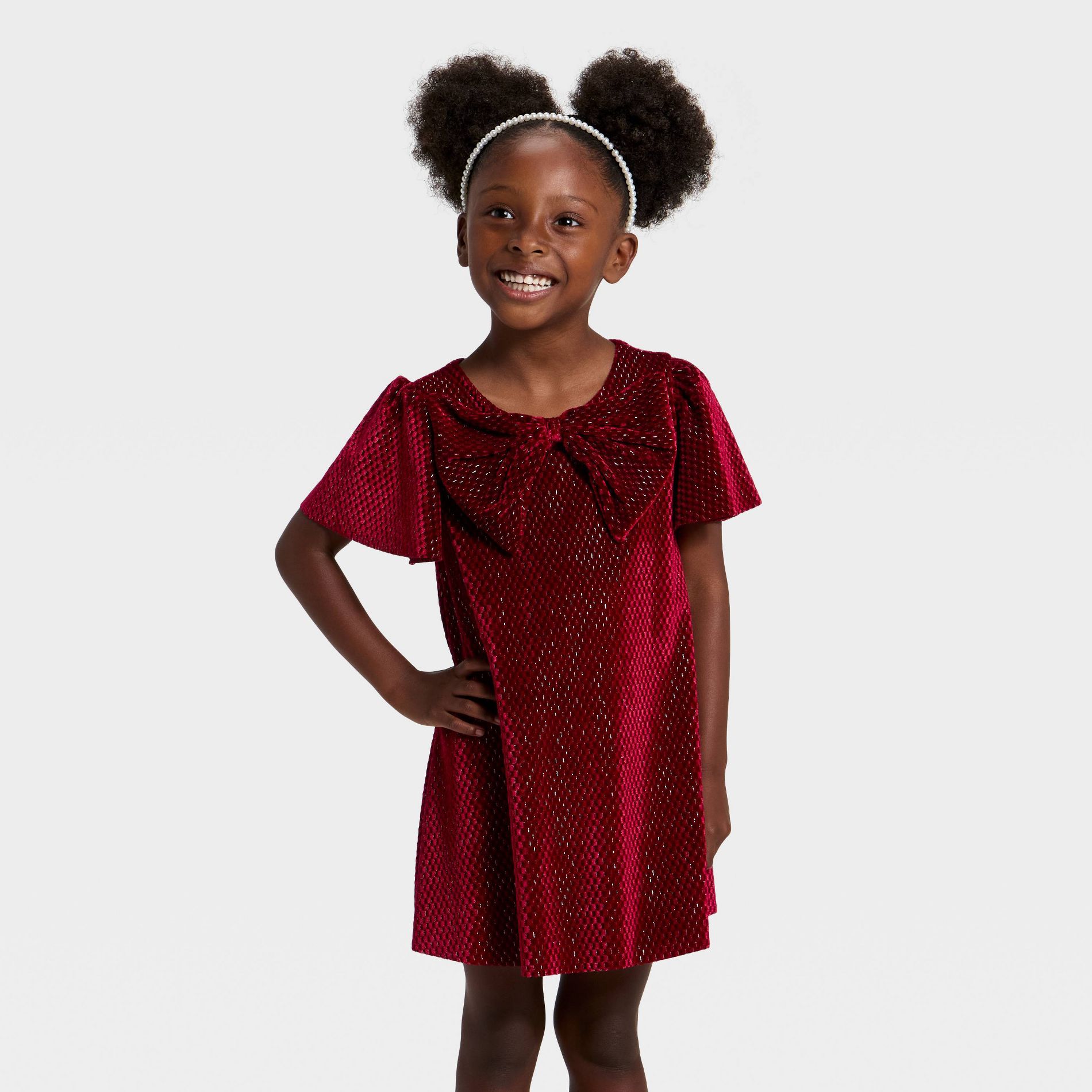 Toddler Girls' Velour Dress - Cat & Jack™ Dark Red