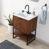 JONATHAN Y Juhl Chevron-Front Modern Minimalist 2-Shelf Bath Vanity Cabinet Only (Sink Basin Not Included) - 2 of 4