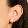 Adornia 14K Gold Plated White Butterfly Stud Earrings - 3 of 4