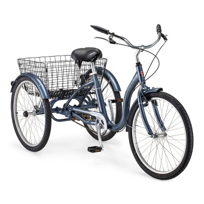 Schwinn 24" Blue Aluminum Cruiser Tricycle with Basket