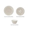 Martha Stewart Maiden Crown 12-Piece Dinnerware Set – Vegan Bone China Ceramic with Floral Design – Service for 4 - 3 of 4