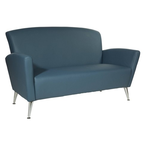 Loveseat with Chrome Legs Dillon Bonded Leather - OSP Home Furnishings - image 1 of 4